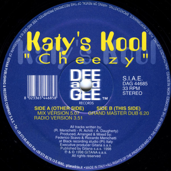 Katy's Kool - Cheezy | Dee And Gee Records (DAG 44685) - main