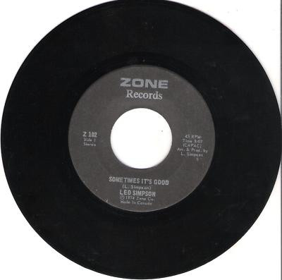 Leo Simpson - Sometimes It's Good / Cool Fool | Zone Records (Z 102)