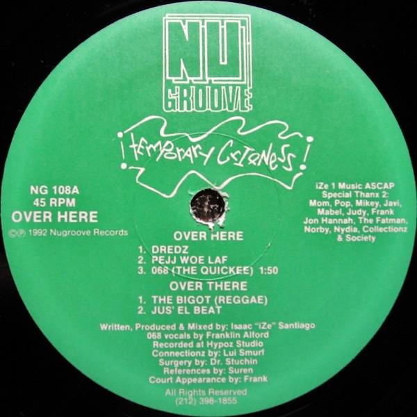 Temporary Cripness - Dredz | Nu Groove Records (NG 108)