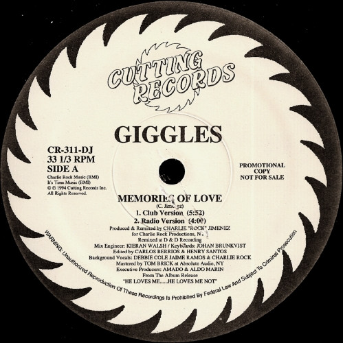 Giggles - Memories Of Love | Cutting Records (CR-311-DJ) - main Giggles - Memories Of Love | Cutting Records (CR-311-DJ) - main