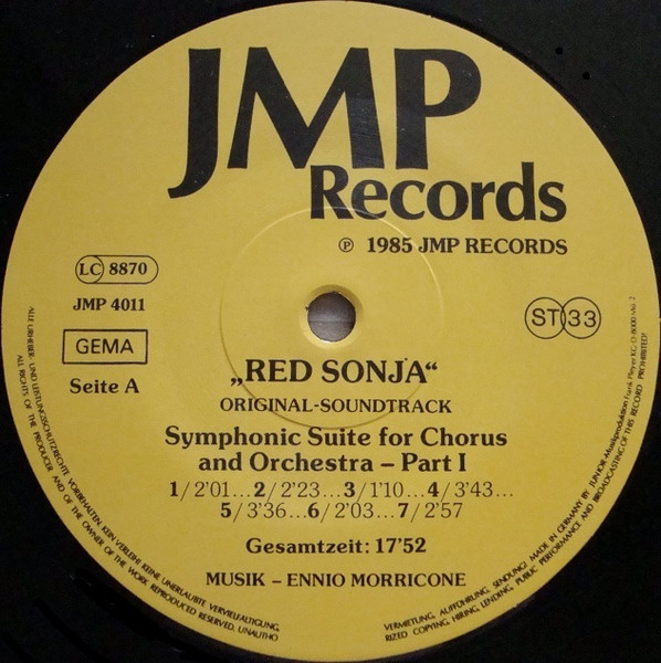 Ennio Morricone - Red Sonja Original Soundtrack | JMP Records (JMP 4011) - 3