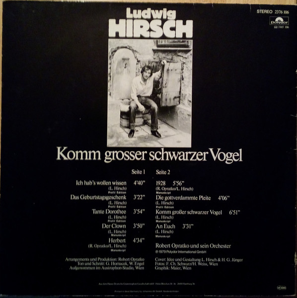 Ludwig Hirsch - Komm Großer Schwarzer Vogel | Polydor (2376 106) - 4