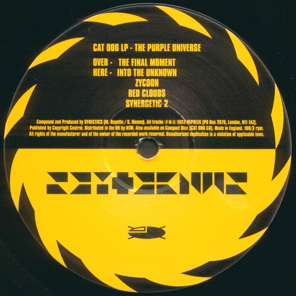 Synectics - The Purple Universe | Rephlex (CAT 006 LP) - 2
