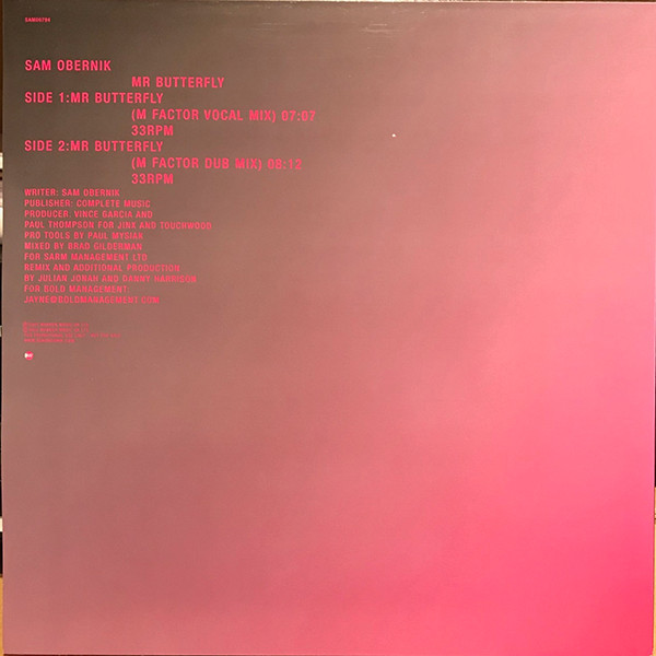 Sam Obernik - Mr Butterfly | EastWest (SAM00794) - 2