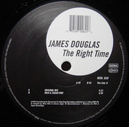 James Douglas - The Right Time | Milk & Sugar Recordings (MSR 030) - main