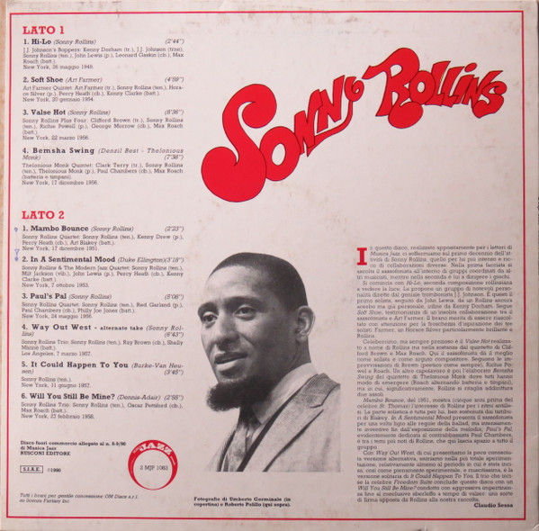 Sonny Rollins - Sonny Rollins | Musica Jazz (2 MJP 1083) - 2
