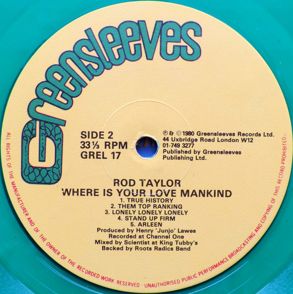 Rod Taylor - Where Is Your Love Mankind | Greensleeves Records (GREL 17) - 4 Rod Taylor - Where Is Your Love Mankind | Greensleeves Records (GREL 17) - 4