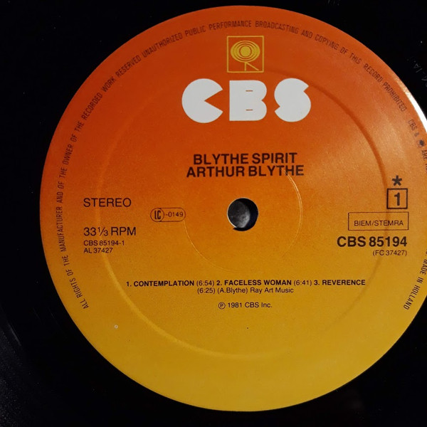 Arthur Blythe - Blythe Spirit | CBS (85194) - 3