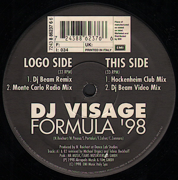 DJ Visage - Formula '98 | Dance Factory (7243 8 86237 6 6)