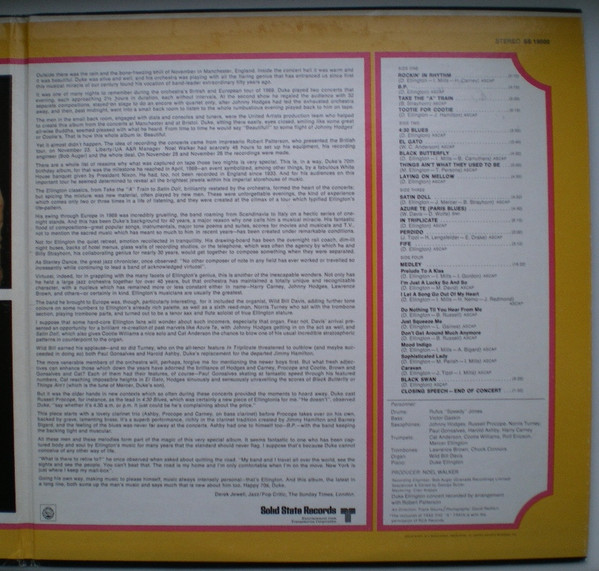 Duke Ellington - Duke Ellington's 70th Birthday Concert | Solid State Records (SS 19000) - 4 Duke Ellington - Duke Ellington's 70th Birthday Concert | Solid State Records (SS 19000) - 4
