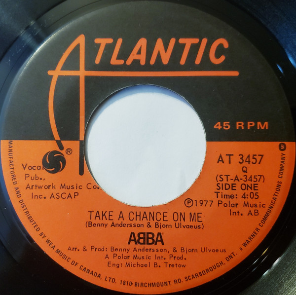 ABBA - Take A Chance On Me | Atlantic (AT 3457)