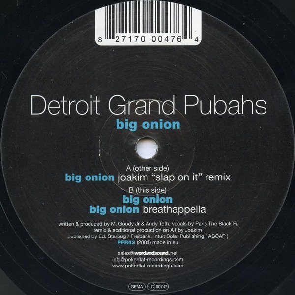 Detroit Grand Pubahs - Big Onion | Poker Flat Recordings (PFR43)