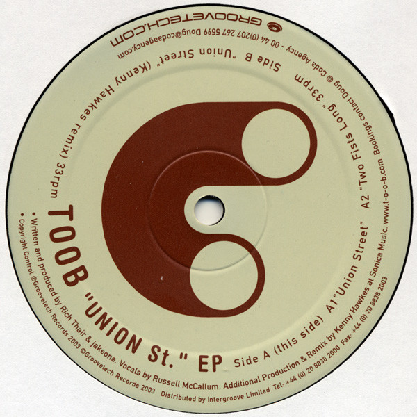 Toob - Union Street EP | Groovetech Records (GT1207) Toob - Union Street EP | Groovetech Records (GT1207)