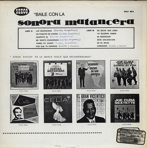 La Sonora Matancera - Dance To Sonora Matancera | Seeco (SCLP9072) - 2