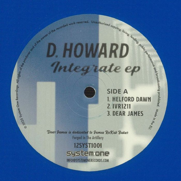 D. Howard - Integrate EP | System One Records (12SYST1001)