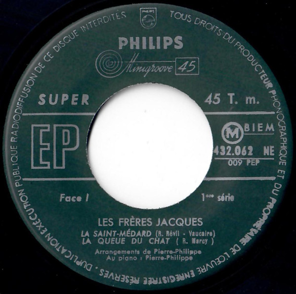 Les Frères Jacques - 1 - La Saint-Médard | Philips (432.062 BE) - 3