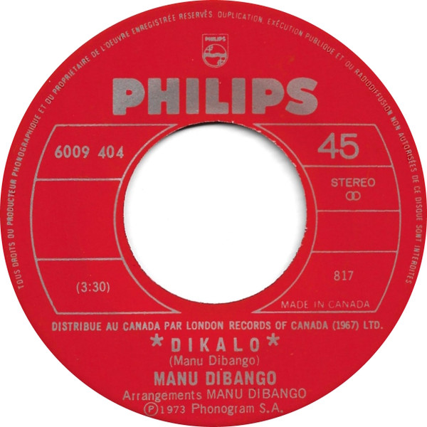 Manu Dibango - Dikalo / Tele Miso | Philips (6009 404) - main