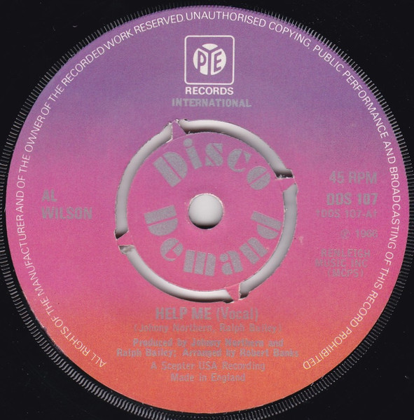 Al Wilson - Help Me | Pye International (DDS 107) Al Wilson - Help Me | Pye International (DDS 107)