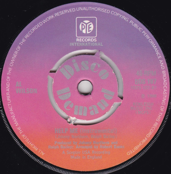 Al Wilson - Help Me | Pye International (DDS 107) - 2