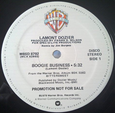 Lamont Dozier - Boogie Business | Warner Bros. Records (WBSD 8792)