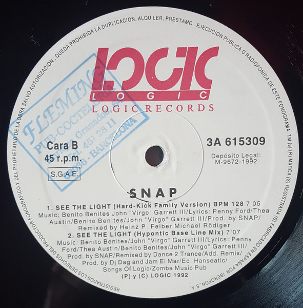 Snap! - Rhythm Is A Dancer | Logic Records (615309 (3A)) - 4