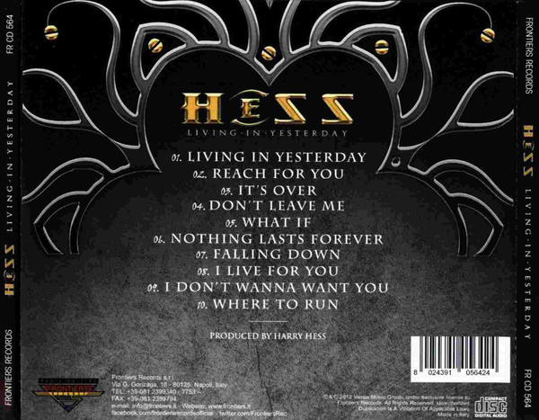 Harry Hess - Living In Yesterday | Frontiers Records (FR CD 564) Harry Hess - Living In Yesterday | Frontiers Records (FR CD 564)