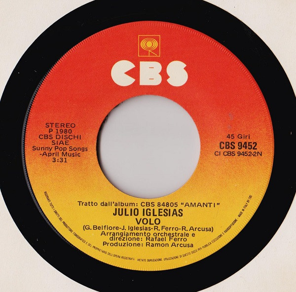 Julio Iglesias - Hey | CBS (CBS 9452) - 4