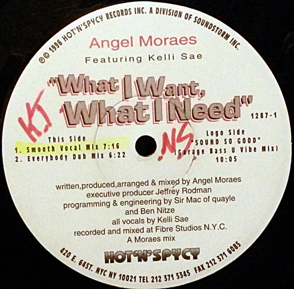 Angel Moraes Featuring Kelli Sae - What I Want, What I Need | Hot 'N' Spycy (1287-1) - main