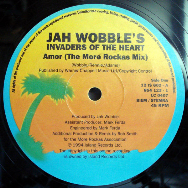 Jah Wobble's Invaders Of The Heart - Amor | Island Records (12 IS 602) - 3
