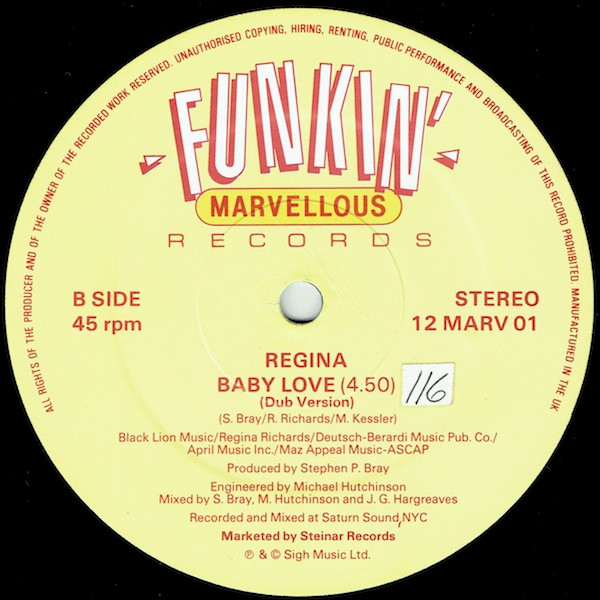 Regina - Baby Love | Funkin' Marvellous Records (12 MARV 01) - 4