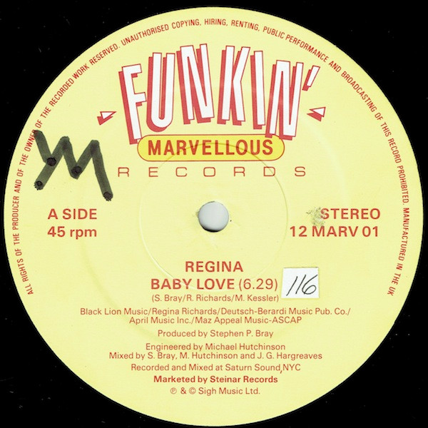 Regina - Baby Love | Funkin' Marvellous Records (12 MARV 01) - 3