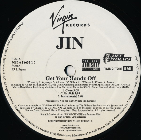 Jin - Get Your Handz Off / I Gotta Love | Virgin (7087 6 18632 1 5)