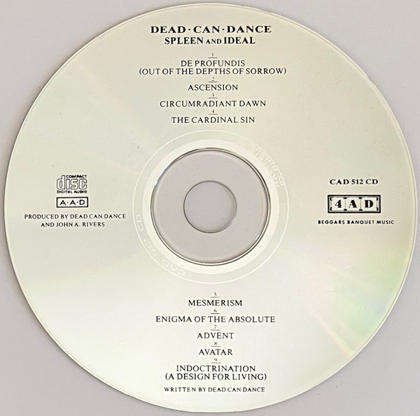 Dead Can Dance - Spleen And Ideal [CD] | 4AD (CAD 512 CD) - 3
