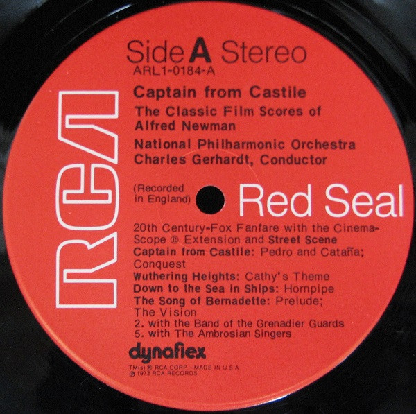 Charles Gerhardt , National Philharmonic Orchestra - Captain From Castile - The Classic Film Scores Of Alfred Newman | RCA Red Seal (ARL1-0184) - 3
