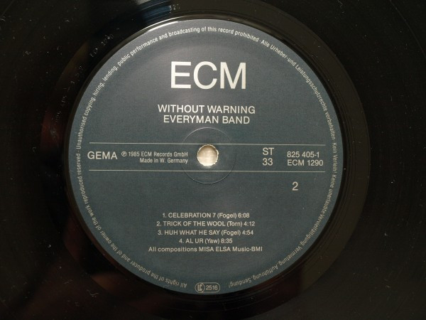 Everyman Band - Without Warning | ECM Records (ECM 1290) - 4 Everyman Band - Without Warning | ECM Records (ECM 1290) - 4