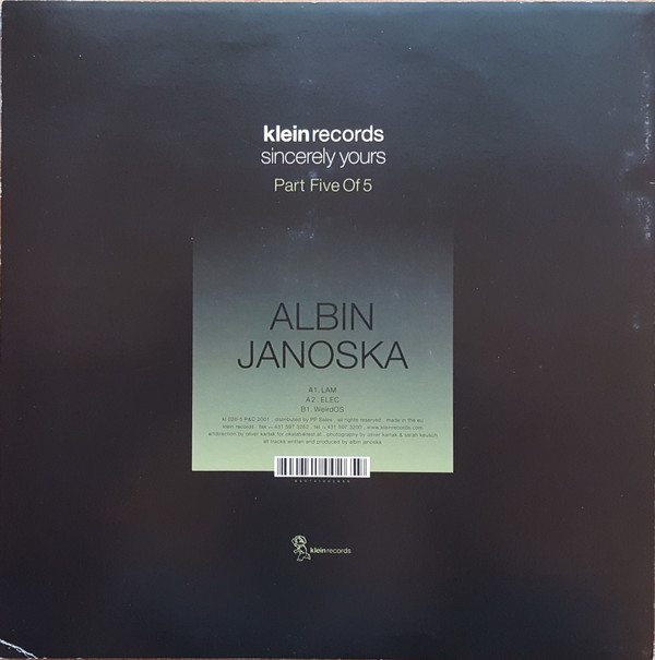 Albin Janoska - Sincerely Yours - Part Five of 5 (12") [Vinyl] | Klein Records (KL 026-5) - 2