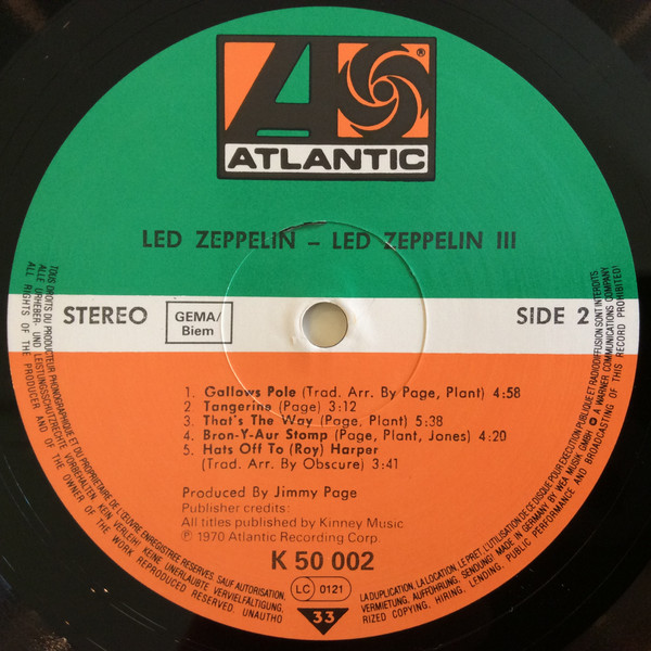 Led Zeppelin - Led Zeppelin III | Atlantic (ATL 50 002) - 4 Led Zeppelin - Led Zeppelin III | Atlantic (ATL 50 002) - 4