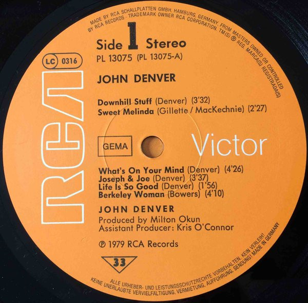 John Denver - John Denver | RCA Victor (PL 13075) - 3 John Denver - John Denver | RCA Victor (PL 13075) - 3