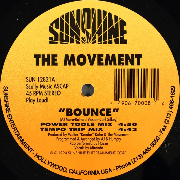 The Movement - Bounce (USED) | Sunshine Entertainment (SUN 12821) - main