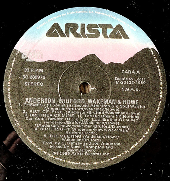 Anderson Bruford Wakeman Howe - Anderson Bruford Wakeman Howe | Arista (5C 209970) - 3