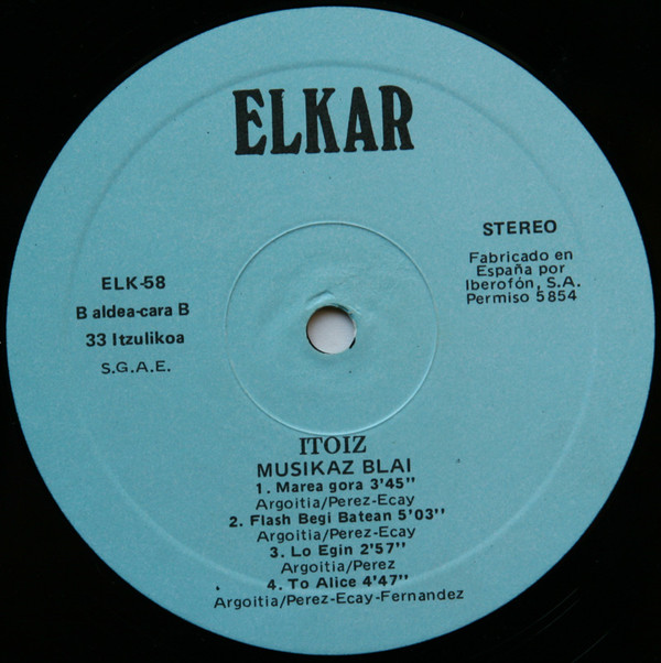 Itoiz - Musikaz Blai | Elkar (ELK 58) - 3