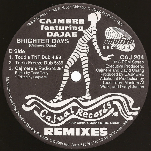 Cajmere Featuring Dajaé - Brighter Days (Remixes) | Cajual Records (CAJ 204-1) - 4