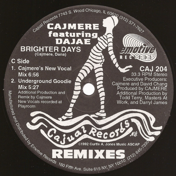 Cajmere Featuring Dajaé - Brighter Days (Remixes) | Cajual Records (CAJ 204-1) - 3