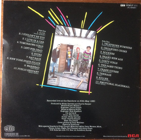 U.K. Subs - Crash Course - Live | GEM (GEMLP 111) U.K. Subs - Crash Course - Live | GEM (GEMLP 111)