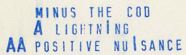 Minus The Cod - Lightning / Positive Nuisance | Big Giant Music (RED 102) - main Minus The Cod - Lightning / Positive Nuisance | Big Giant Music (RED 102) - main