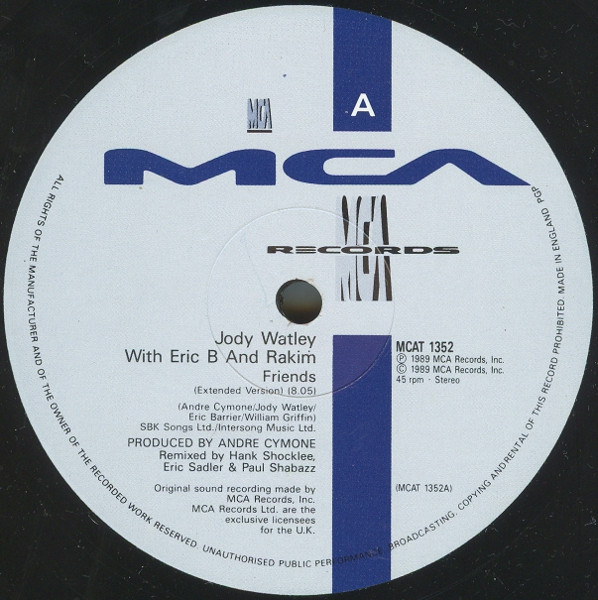 Jody Watley With Eric B. & Rakim - Friends | MCA Records (MCAT 1352) - 3
