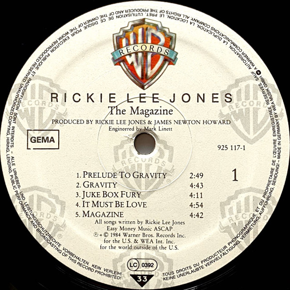 Rickie Lee Jones - The Magazine | Warner Bros. Records (925 117-1) - 3 Rickie Lee Jones - The Magazine | Warner Bros. Records (925 117-1) - 3