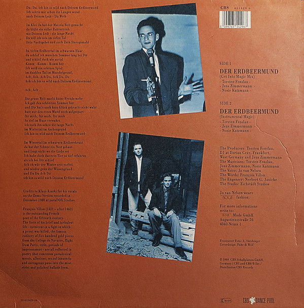 Culture Beat  &  Jo Van Nelsen - Der Erdbeermund | CBS Dance Pool (CBS 655429 6) - 2