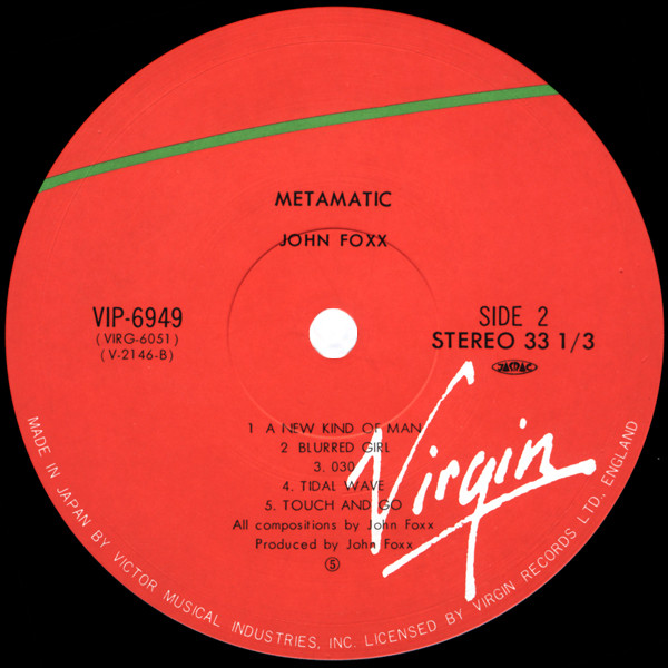 John Foxx - Metamatic | Virgin (VIP 6949) - 2