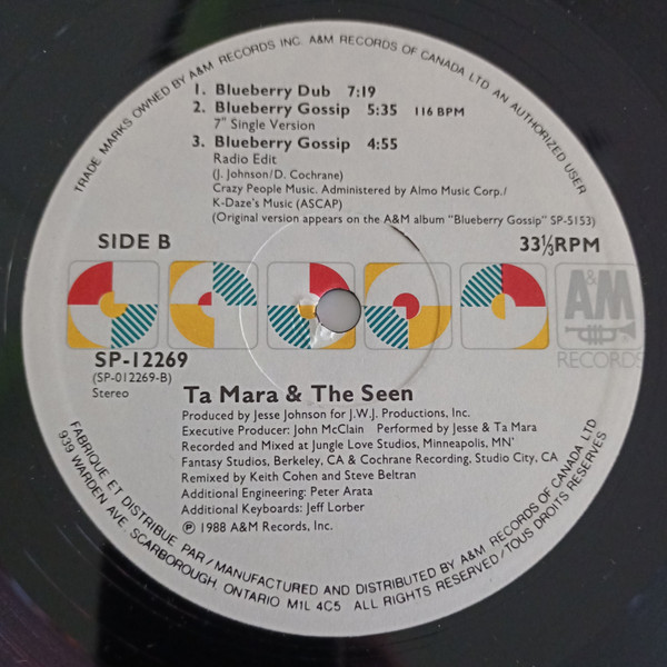 Ta Mara & The Seen - Blueberry Gossip | A&M Records (SP-12269)
